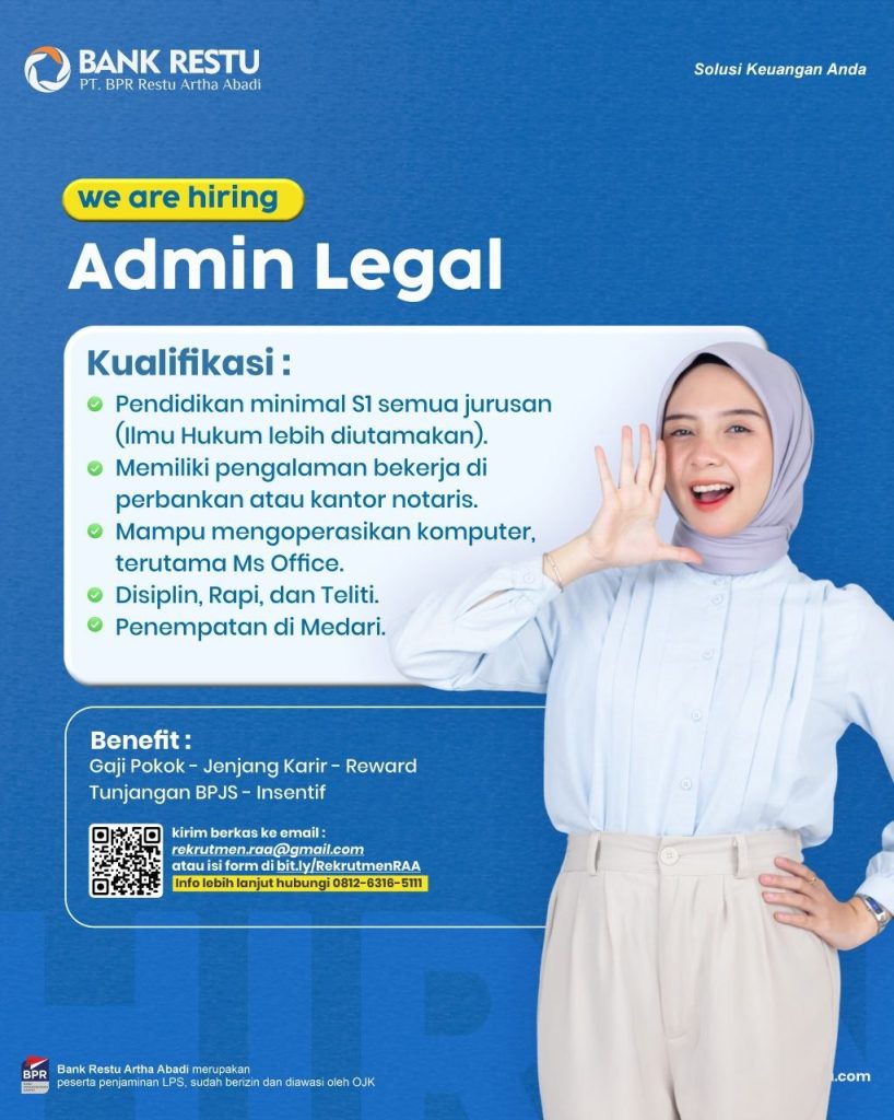Poster lowongan Bank Restu Artha Abadi