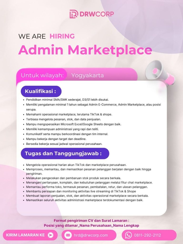 Poster lowongan DRWCORP