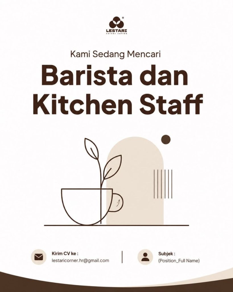 Poster lowongan Lestari Corner Coffee