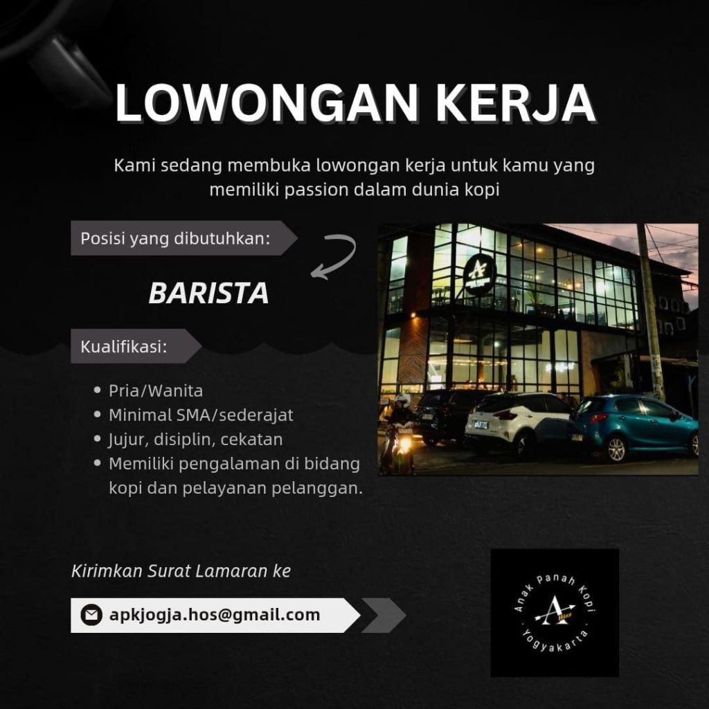 Poster lowongan Anak Panah Kopi