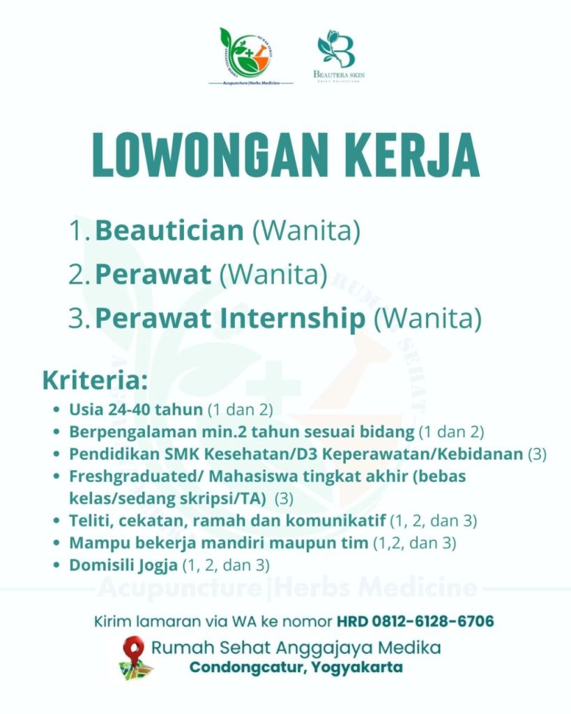 Poster lowongan Rumah Sehat Anggajaya Medika