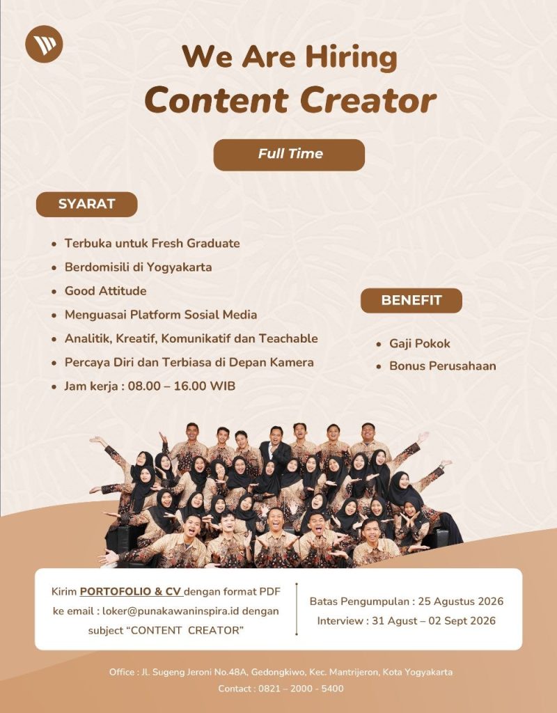 Poster lowongan LOKER JOGJA