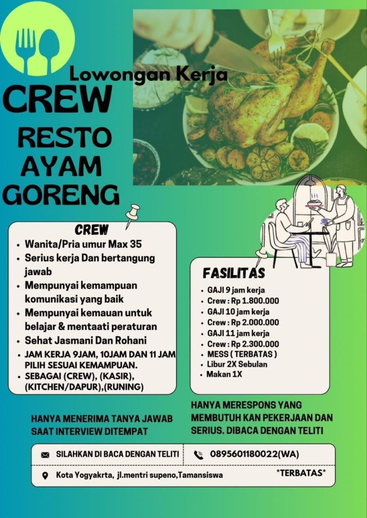 Poster lowongan LOKER JOGJA
