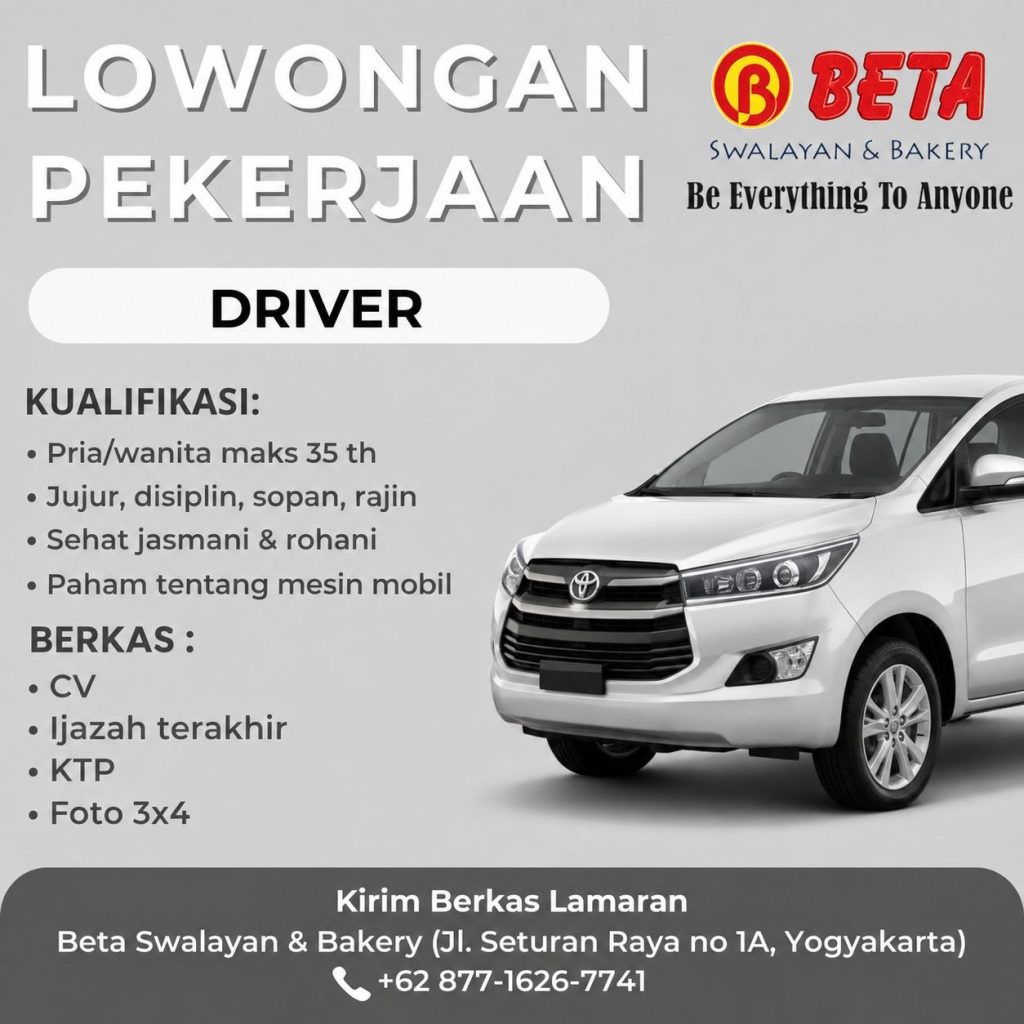 Poster lowongan Beta Swalayan & Bakery