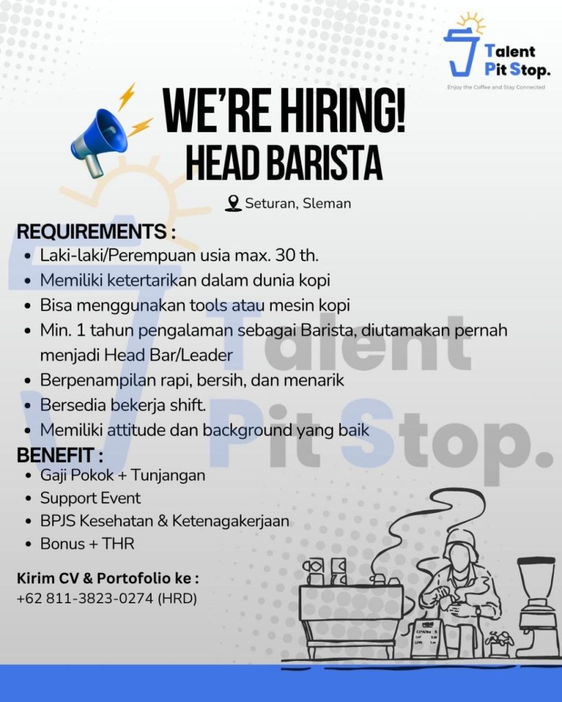 Poster lowongan Talent Pit Stop