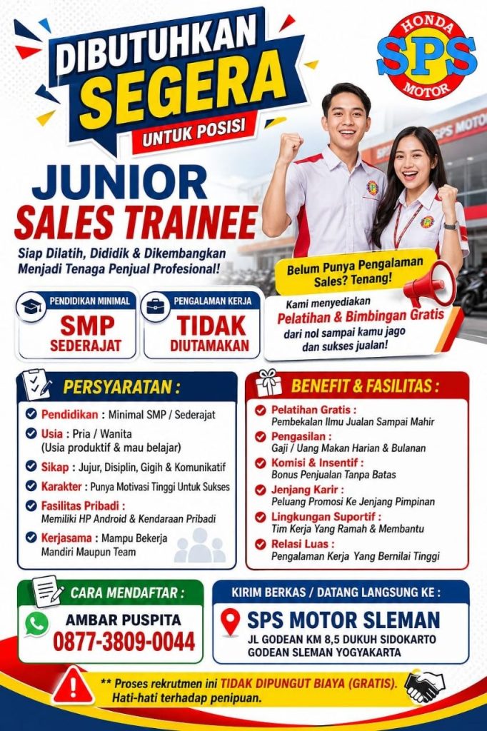 Poster lowongan SPS Motor