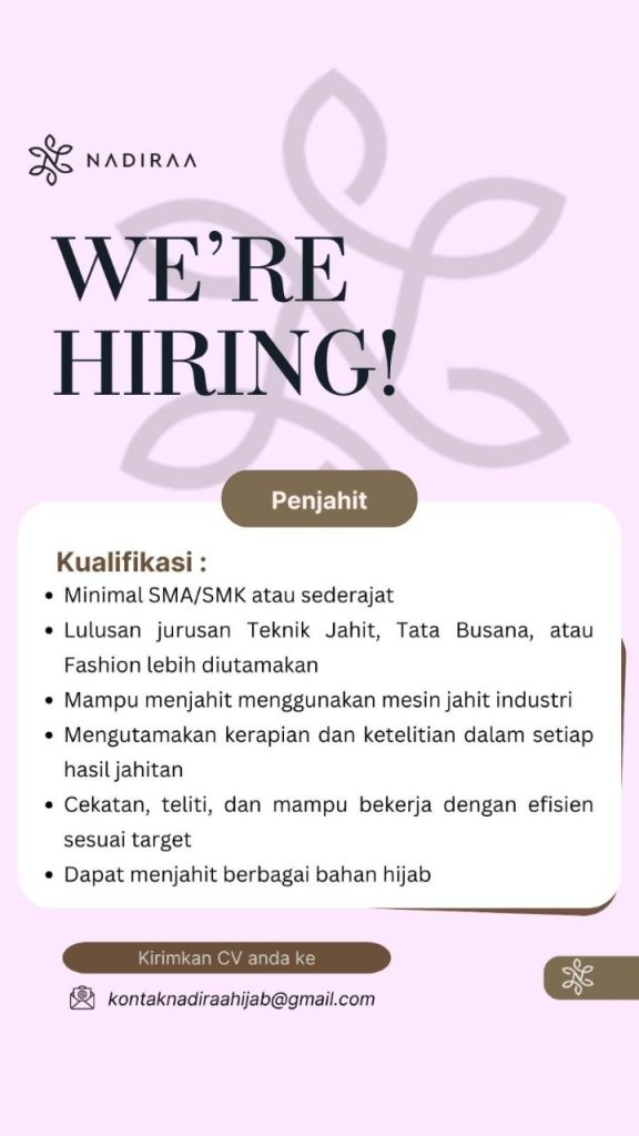 Poster lowongan Nadiraa