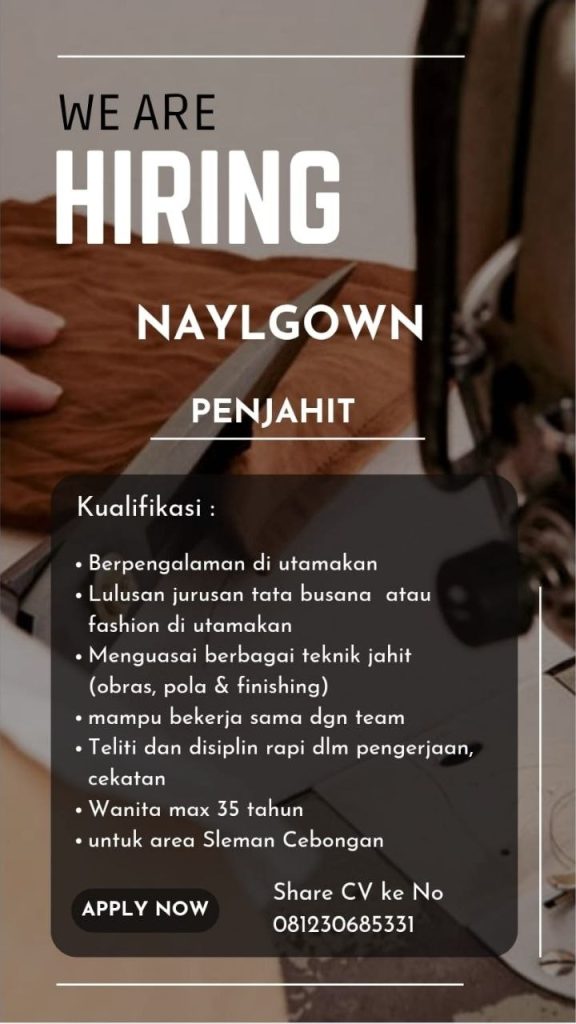 Poster lowongan NaylGown