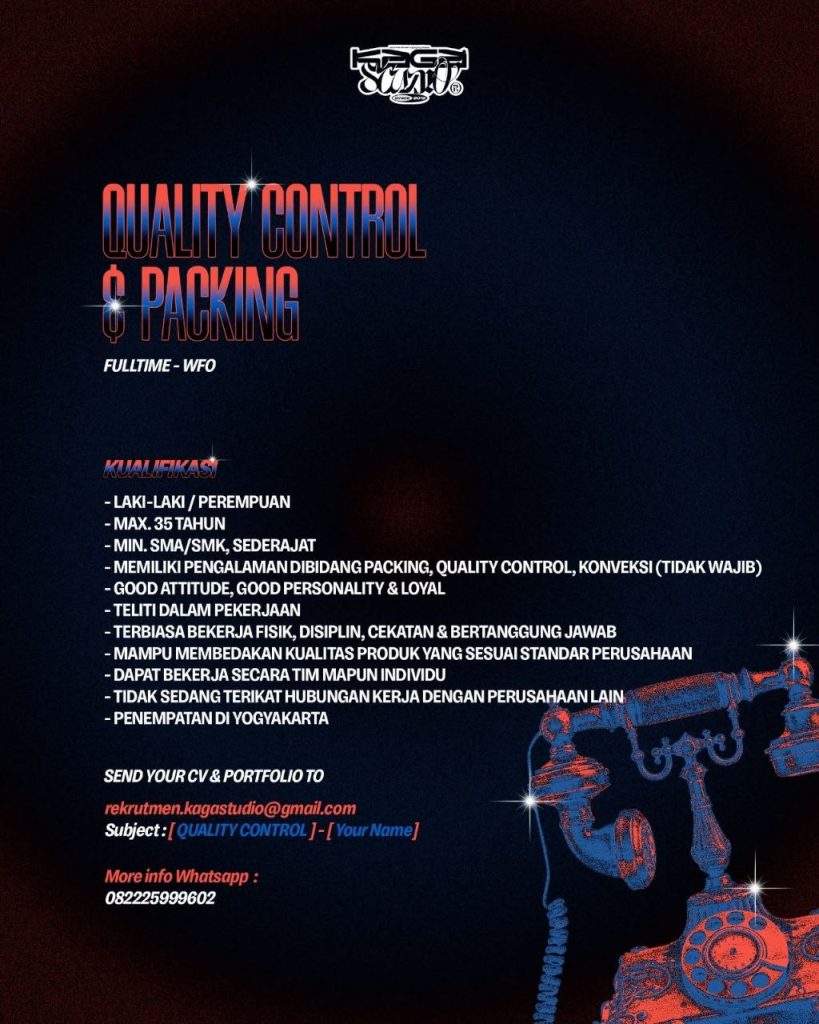 Poster lowongan Kagastudio