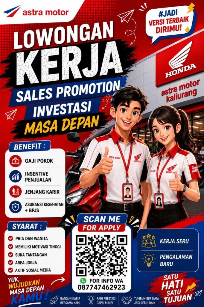 Poster lowongan Astra Motor Godean