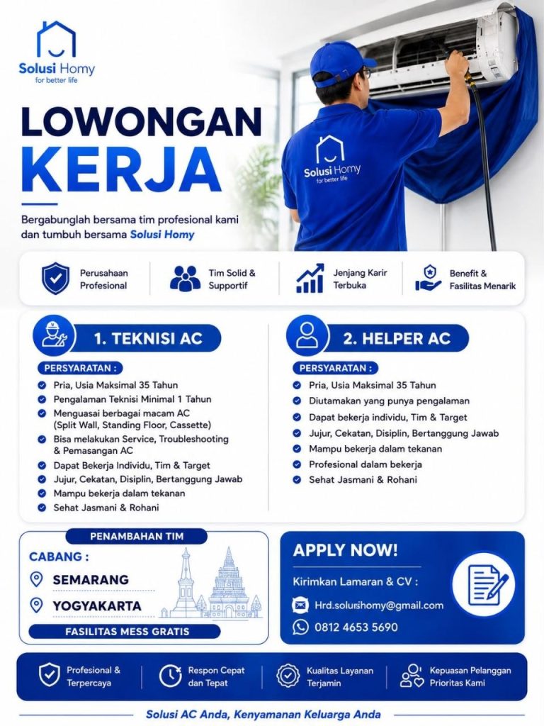Poster lowongan Solusi Homy