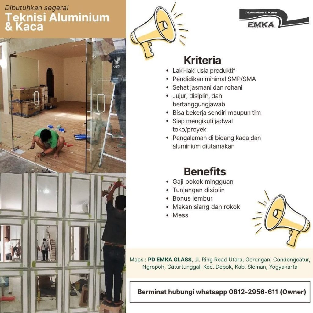 Poster lowongan PD EMKA GLASS