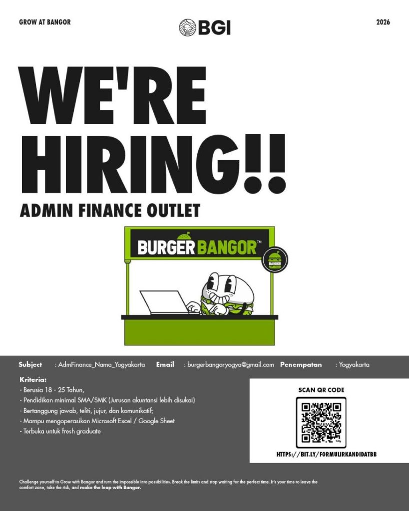 Poster lowongan Burger Bangor