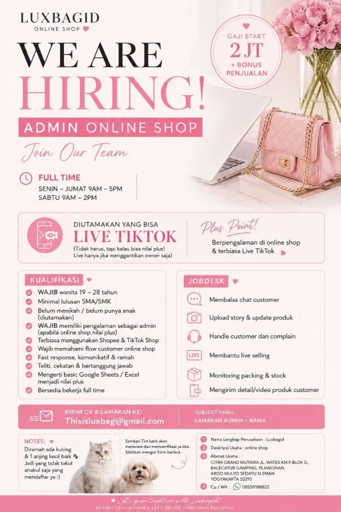 Poster lowongan Luxbagid