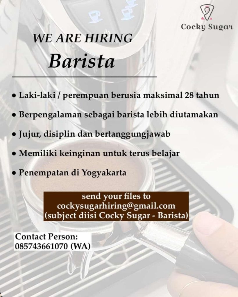 Poster lowongan Cocky Sugar