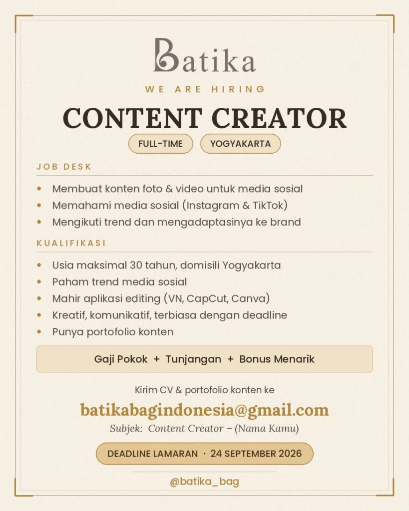 Poster lowongan Batika