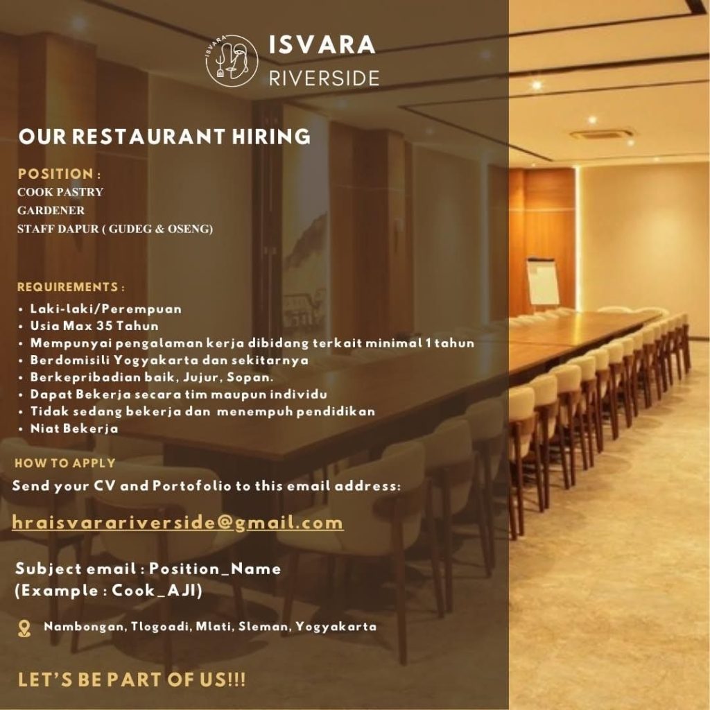 Poster lowongan Isvara Riverside
