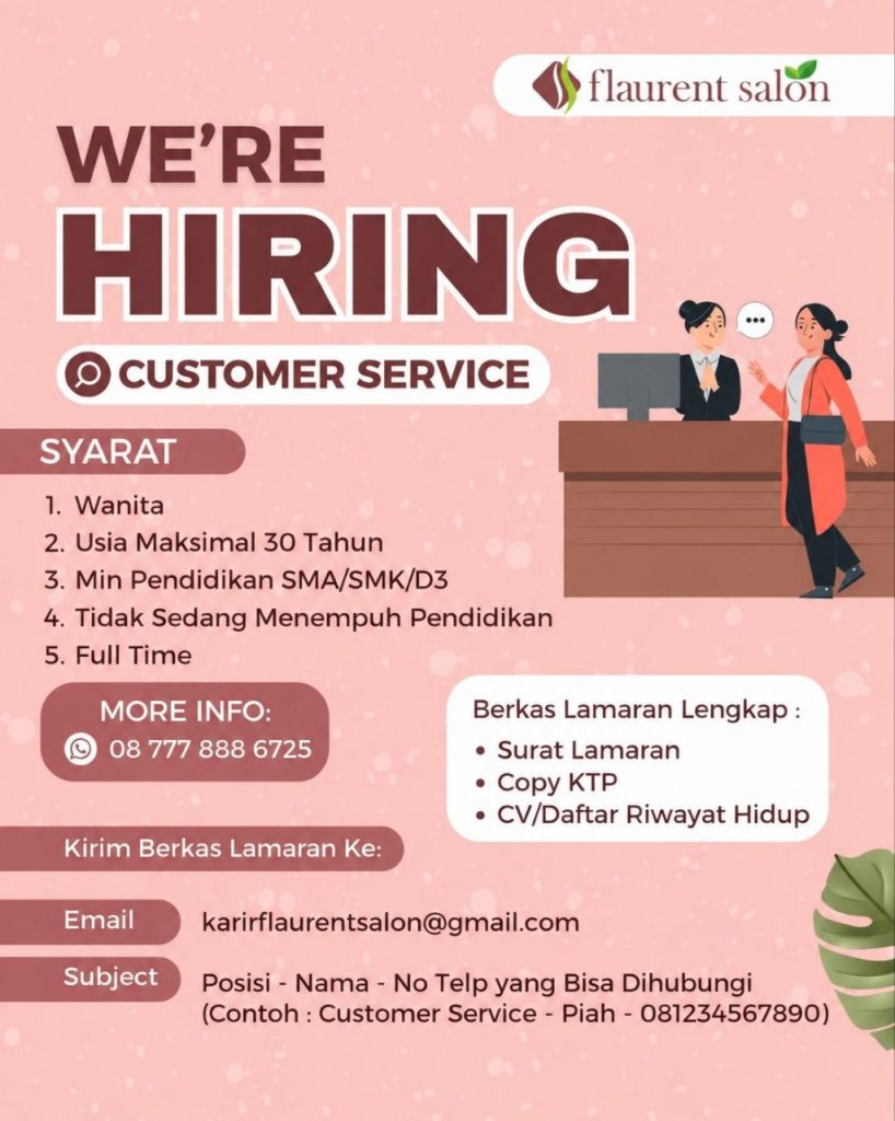 Poster lowongan Flaurent Salon