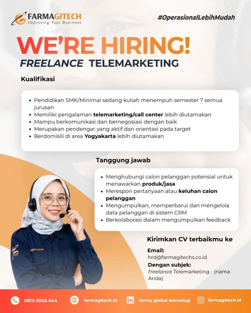 Poster lowongan Farmagitech