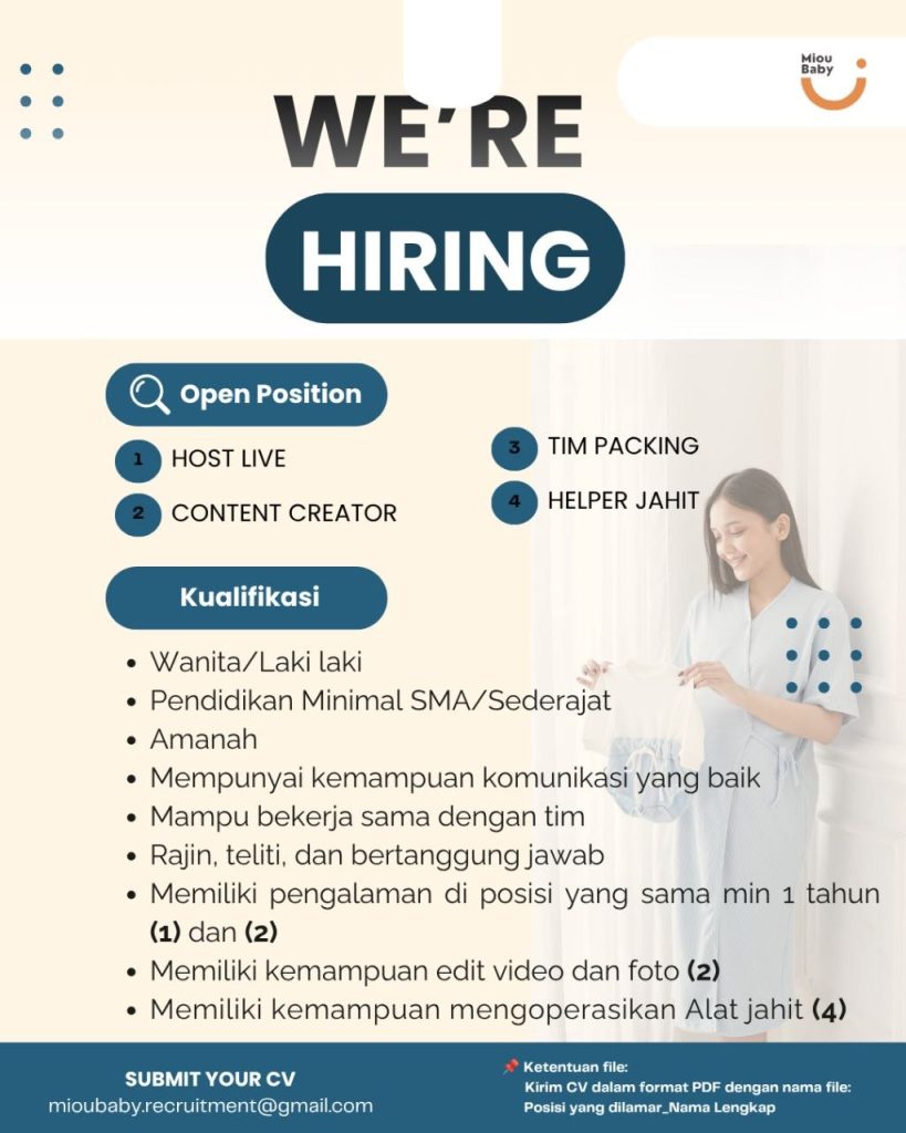 Poster lowongan Miou Baby
