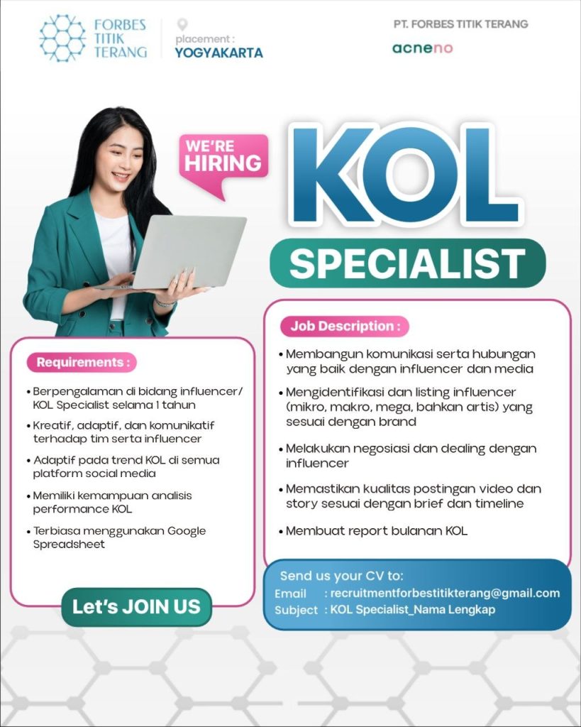 Poster lowongan PT. FORBES TITIK TERANG