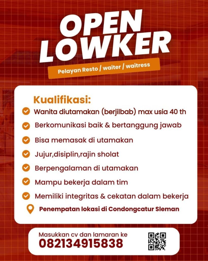 Poster lowongan LOKER JOGJA