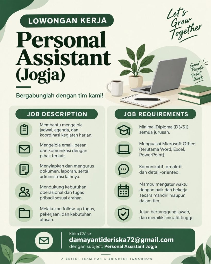 Poster lowongan LOKER JOGJA
