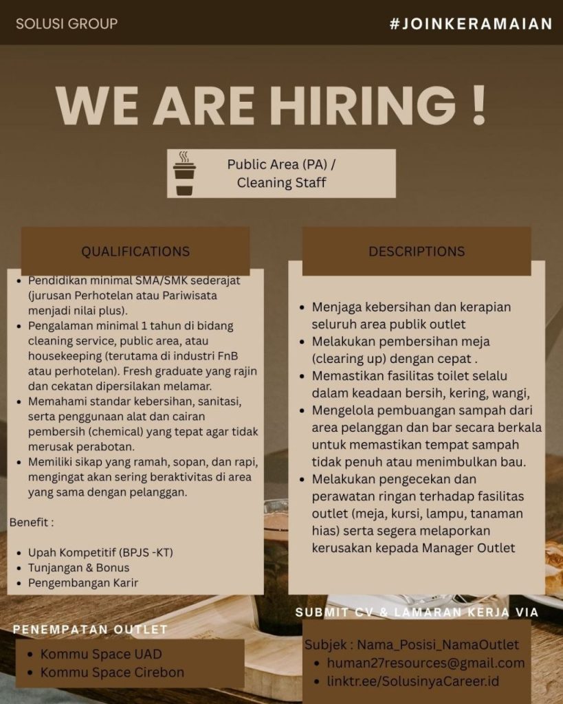 Poster lowongan Solusi Group