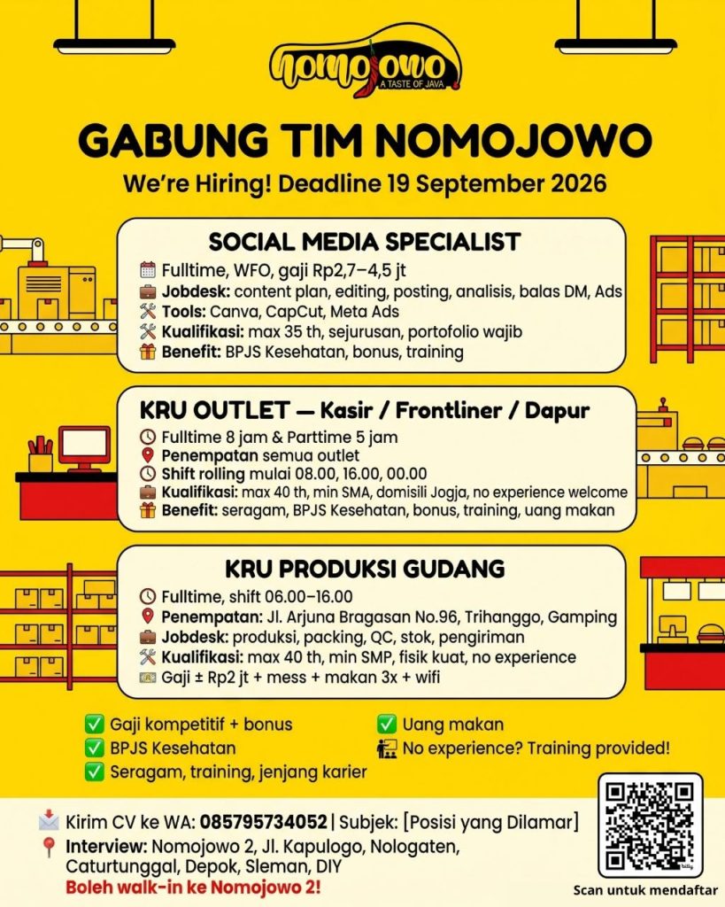 Poster lowongan Nomojowo