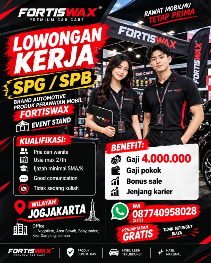 Poster lowongan FORTISWAX