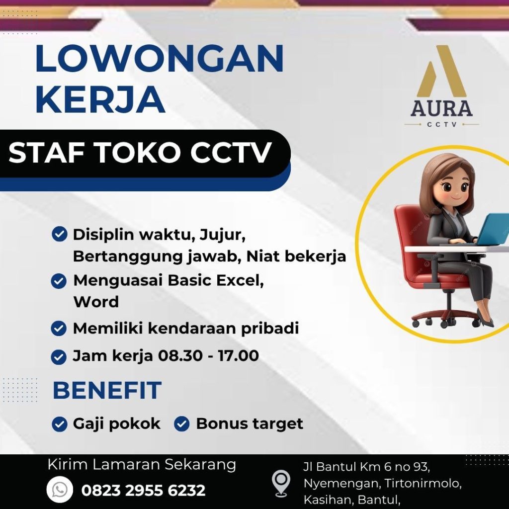 Poster lowongan AURA CCTV