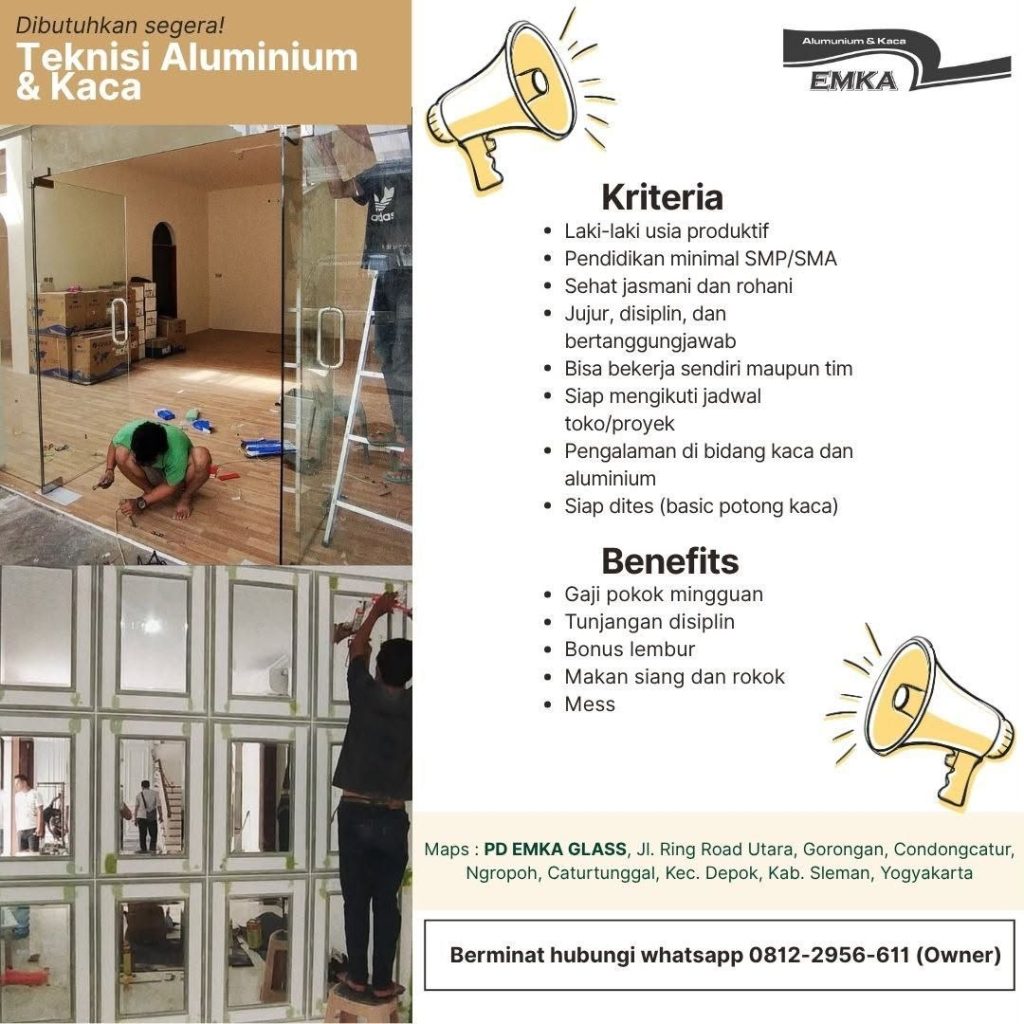 Poster lowongan PD EMKA GLASS
