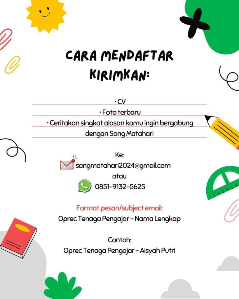 Poster lowongan Sang Matahari