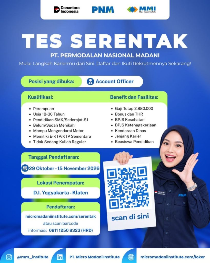 Poster lowongan PT. Permodalan Nasional Madani