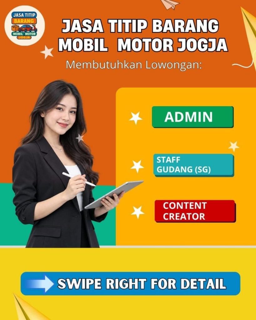 Poster lowongan JASA TITIP BARANG MOBIL MOTOR JOGJA