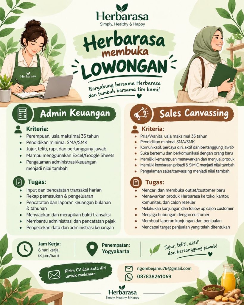 Poster lowongan Herbarasa