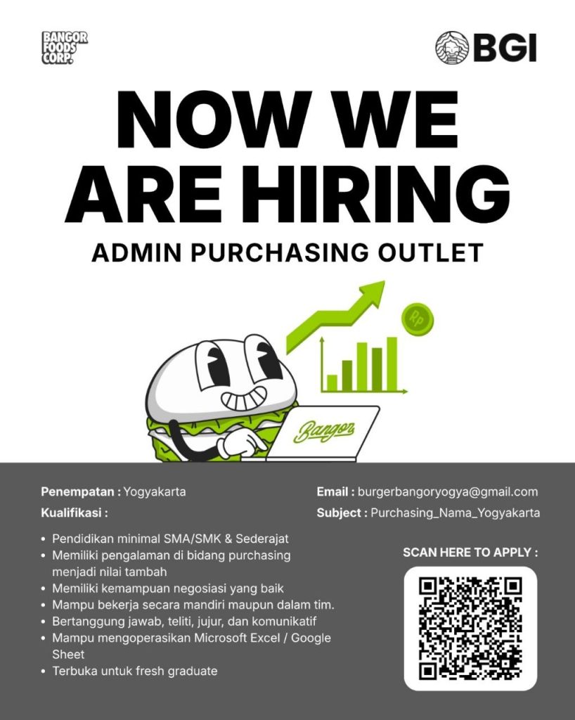 Poster lowongan Bangor Foods Corp.