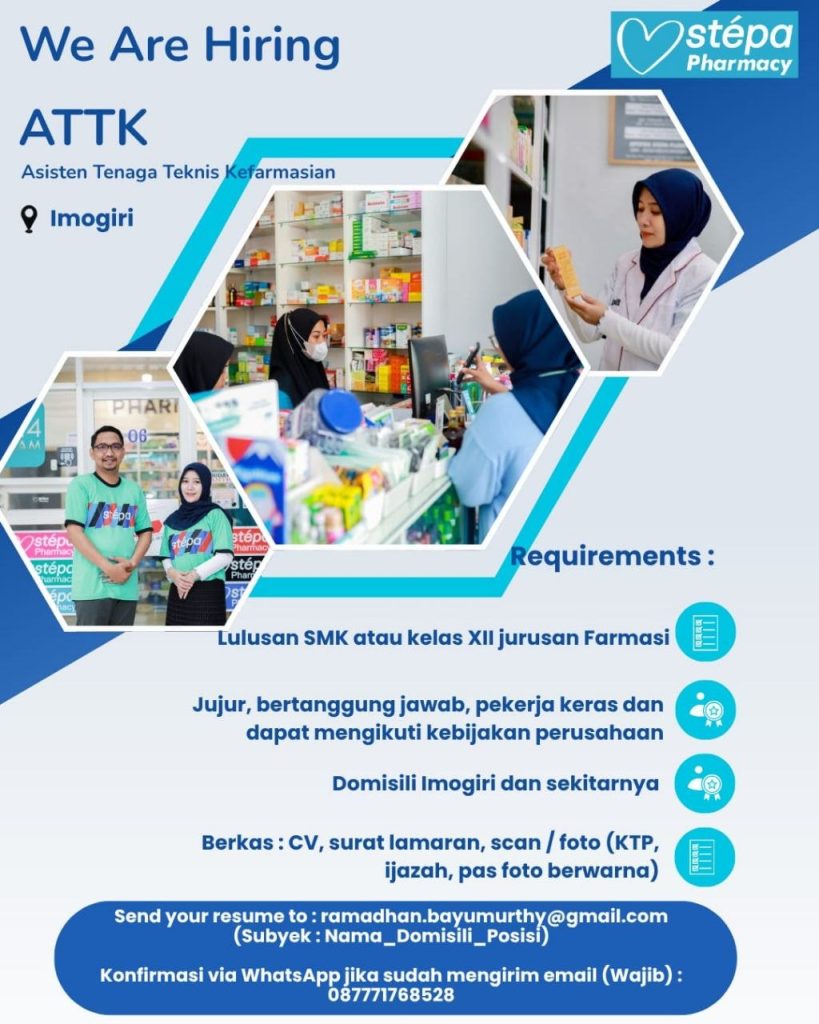 Poster lowongan stépa Pharmacy