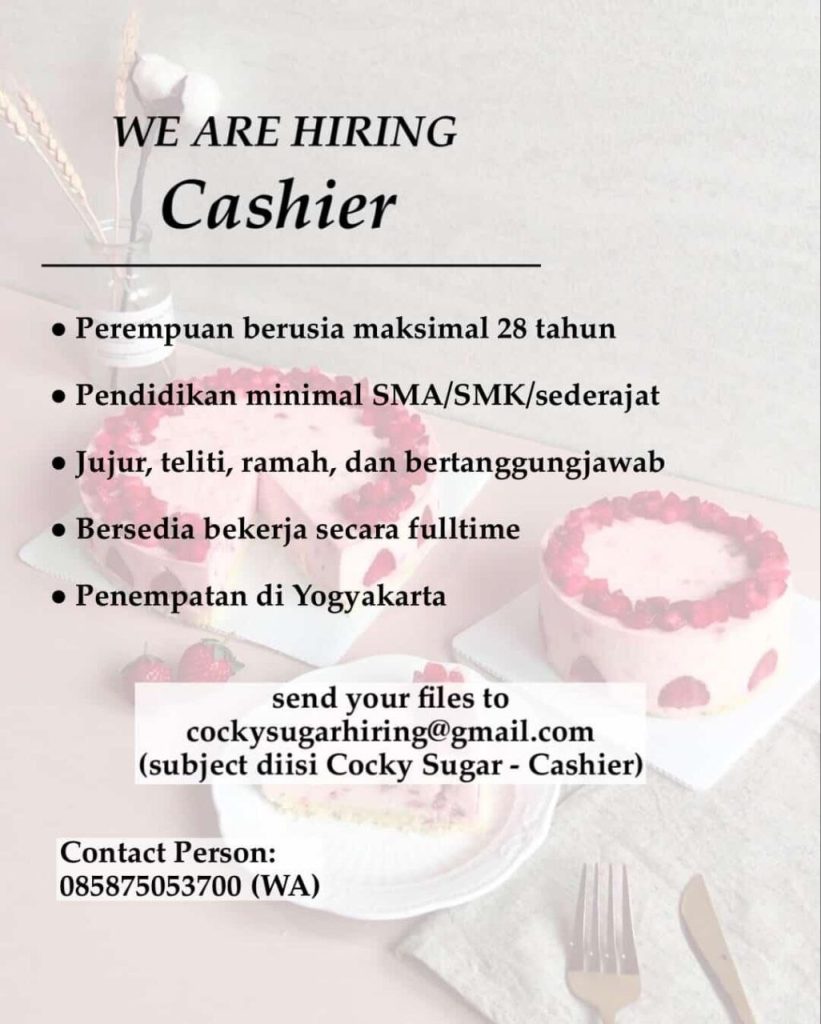 Poster lowongan Cocky Sugar