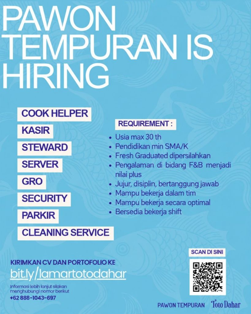 Poster lowongan Pawon Tempuran