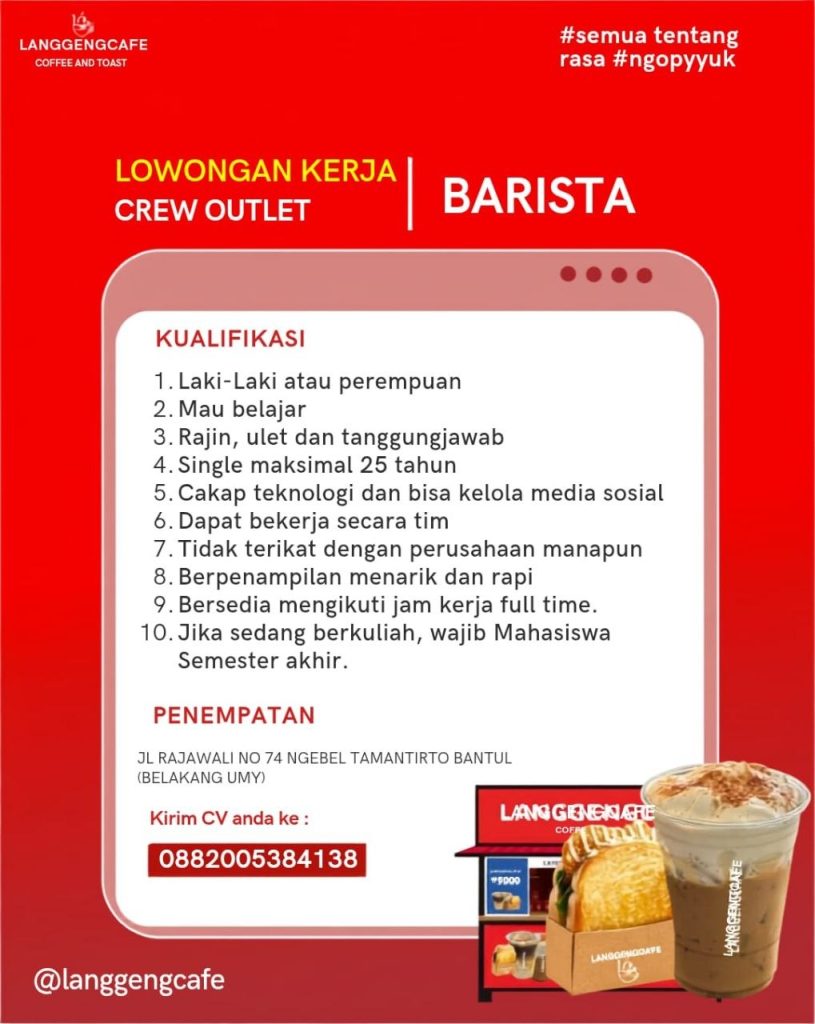 Poster lowongan LANGGENGCAFE