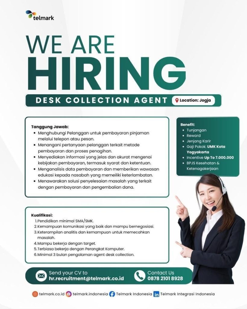 Poster lowongan Telmark