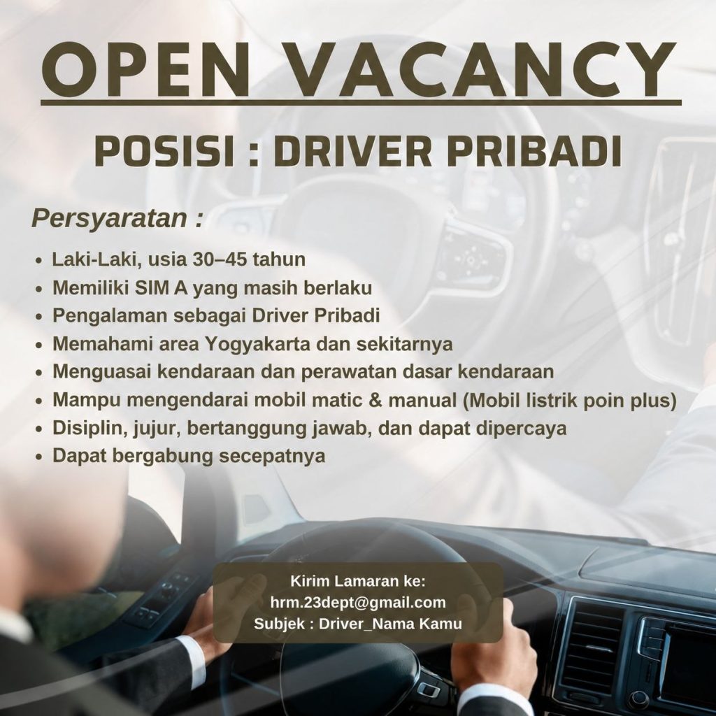 Poster lowongan LOKER JOGJA