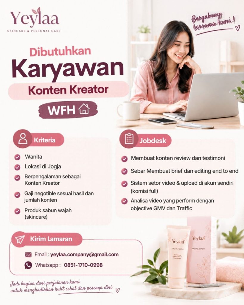 Poster lowongan Yeylaa