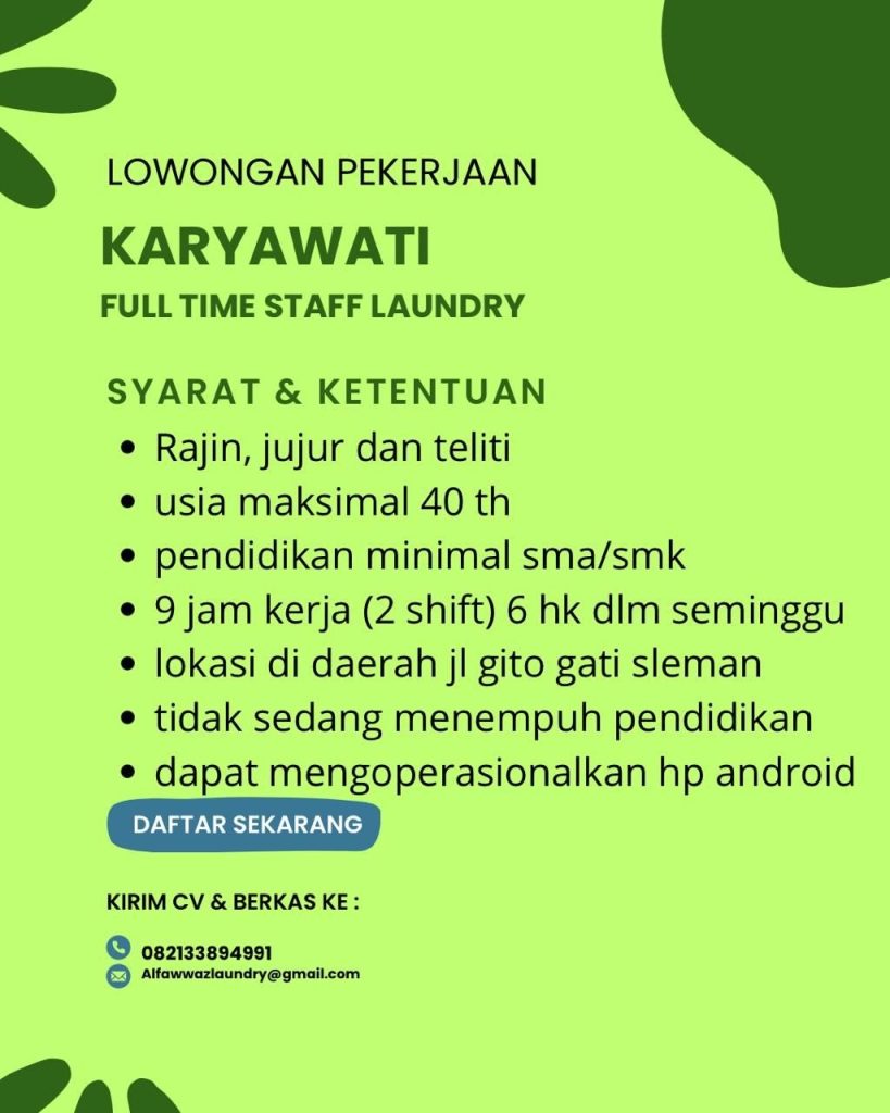 Poster lowongan LOKER JOGJA