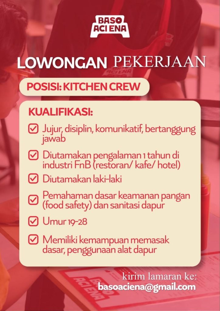 Poster lowongan Baso Aci Ena