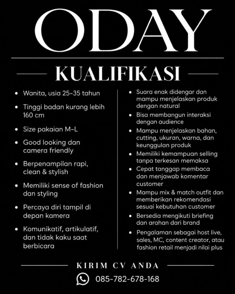 Poster lowongan ODAY