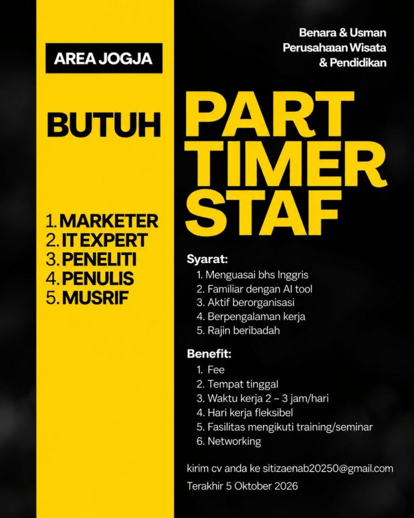 Poster lowongan Benara & Usman