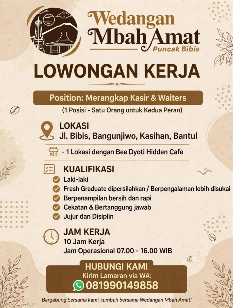 Poster lowongan Wedangan Mbah Amat