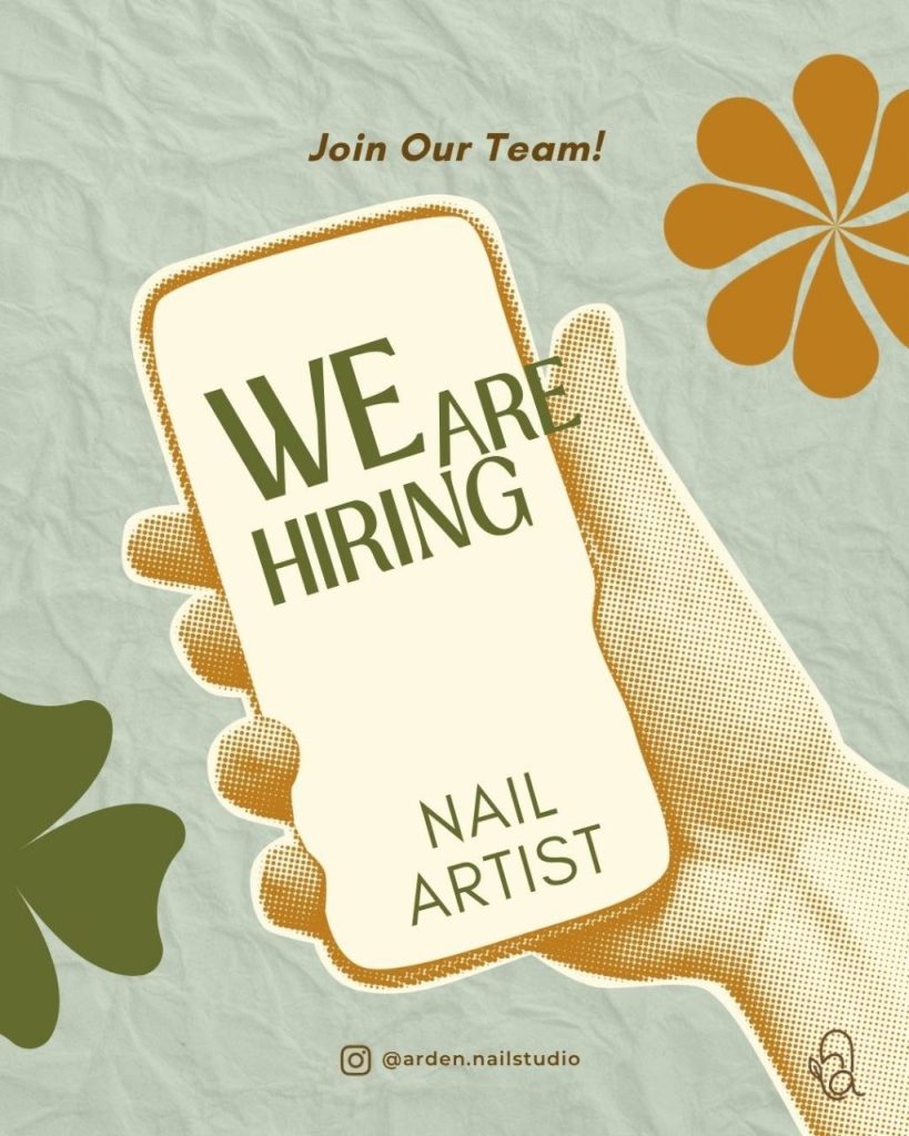 Poster lowongan Arden Nail Studio